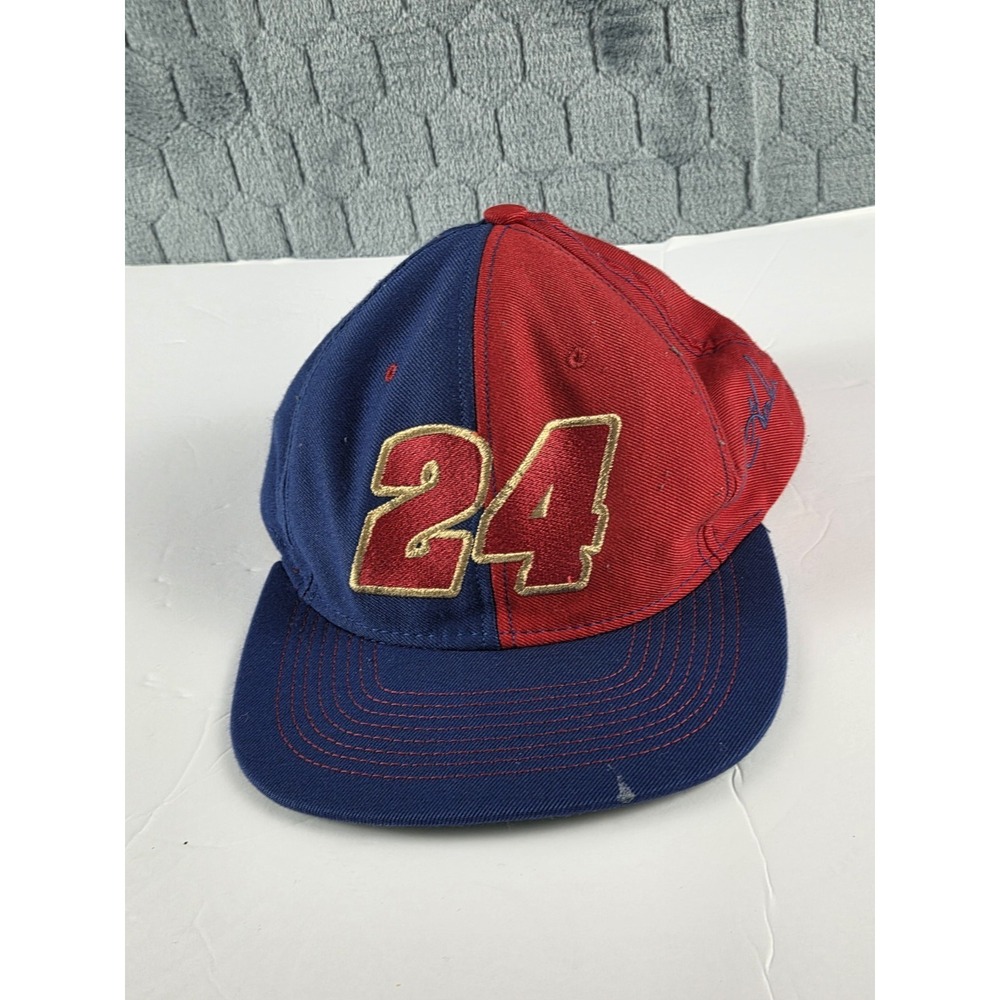 VTG  Jeff Gordon DuPont‎ Racing #24 Nascar Hat Cap Snapback Blue Red Gold